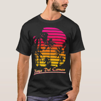Playa Del men Cool 80s Palm Trees Summer Sunset  T-Shirt