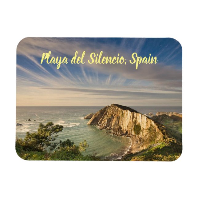 Playa del Silencio Spain stylised Magnet (Horizontal)