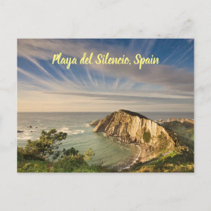 Playa del Silencio Spain stylised Postcard