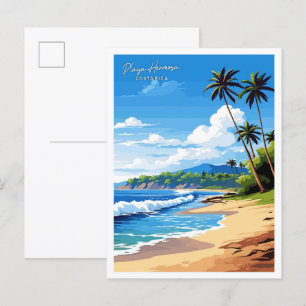 Playa Hermosa Costa Rica Travel illustration Postcard