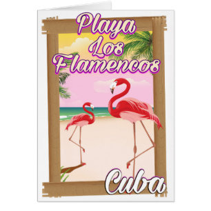 Playa Los Flamencos Cuba travel poster