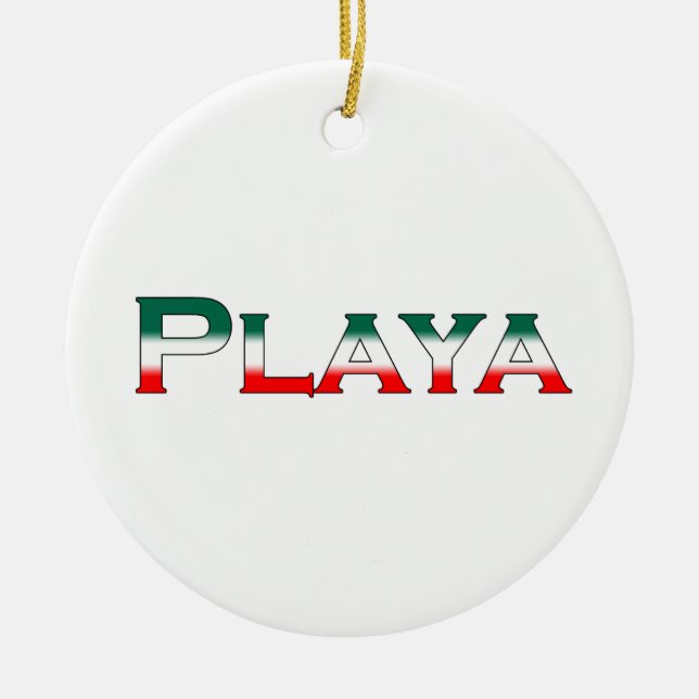 Playa (Playa del Carmen) Ceramic Tree Decoration (Front)