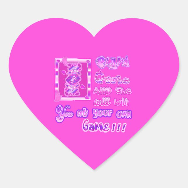 playa queen heart sticker (Front)