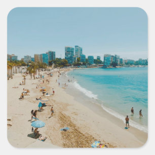 Playa San Juan - Alicante - Spain Square Sticker