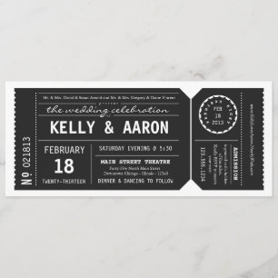 Playbill Theatre Ticket Wedding Invitation - Black