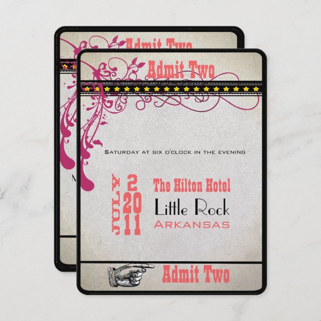 Playbill Ticket RSVP Invitation (Front/Back)