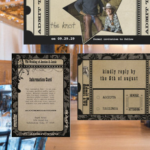 Playbill Wedding Details Card