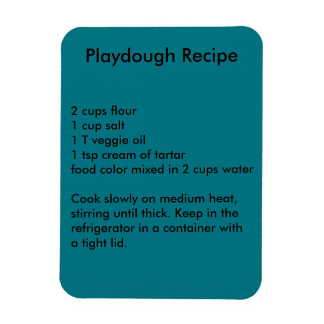 Playdough Recipe Magnet (Vertical)