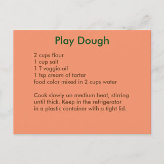 Playdough Recipe Postcard in Autumn Colours