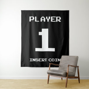 Player 1 gamer design tapestry