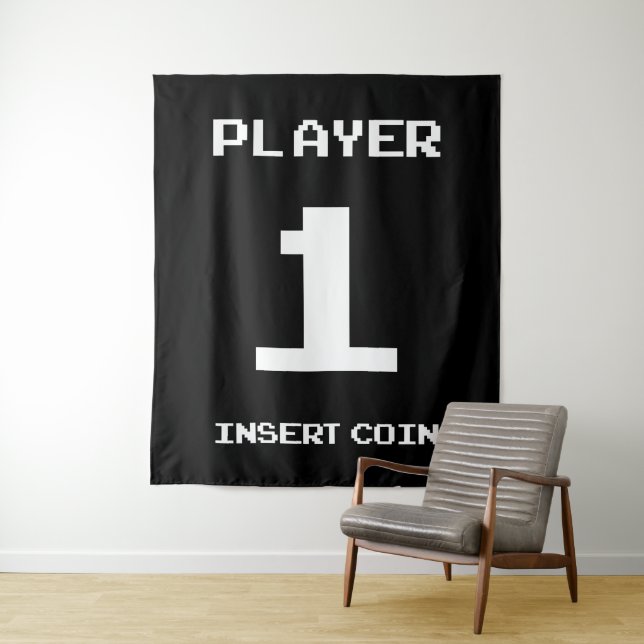 Player 1 gamer design tapestry (In Situ)