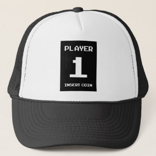 Player 1 gamer design trucker hat
