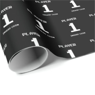 Player 1 gamer design wrapping paper