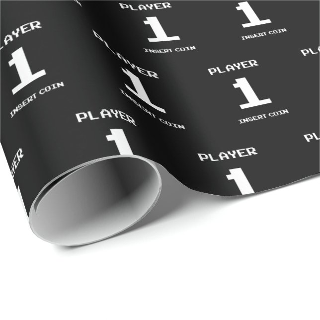 Player 1 gamer design wrapping paper (Roll Corner)