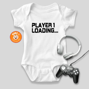Player 1 Loading Gamer Mum Pregnancy Announcement Baby Bodysuit