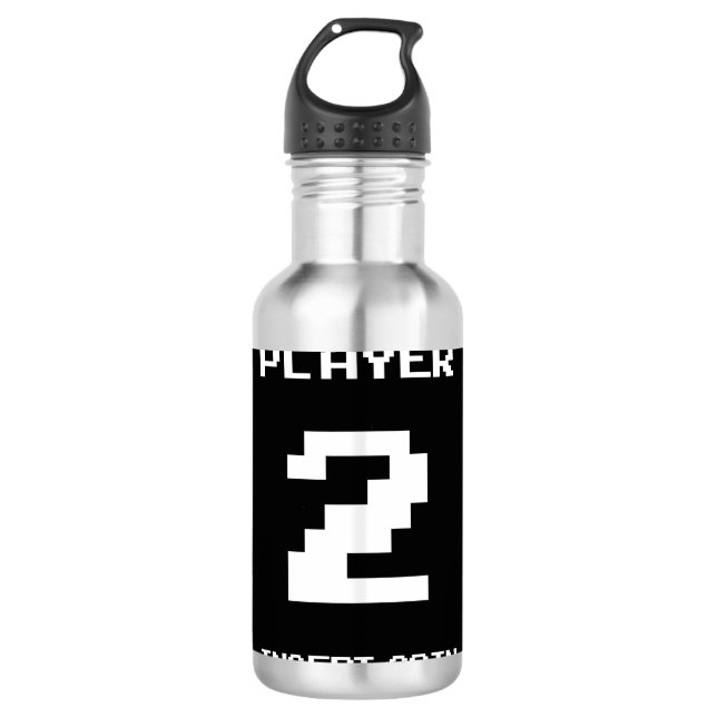 Player 2 gamer design 710 ml water bottle (Front)