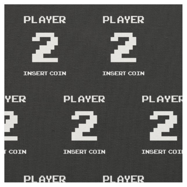 Player 2 gamer design fabric (Close Up)