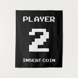 Player 2 gamer design tapestry