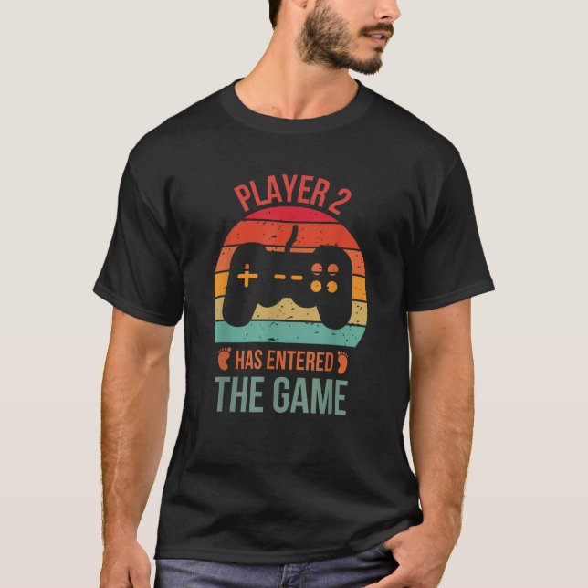 Player 2 Has Entered The Game Gamer New Baby Newbo T-Shirt (Front)