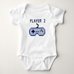 Player 2 Video Game Controller 8bit Gaming Baby Bodysuit