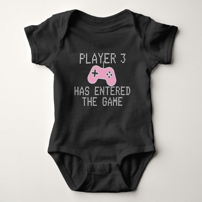 Player 3 Has Entered The Game Easy Change Number Baby Bodysuit (Front)