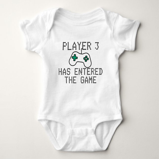Player 3 Has Entered The Game Easy Change Number Baby Bodysuit (Front)