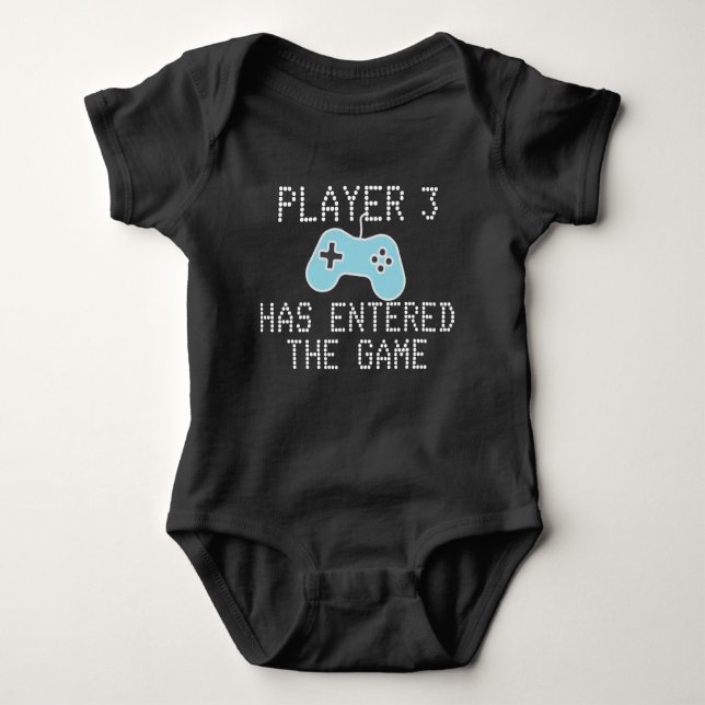 Player 3 Has Entered The Game Easy Change Number Baby Bodysuit (Front)