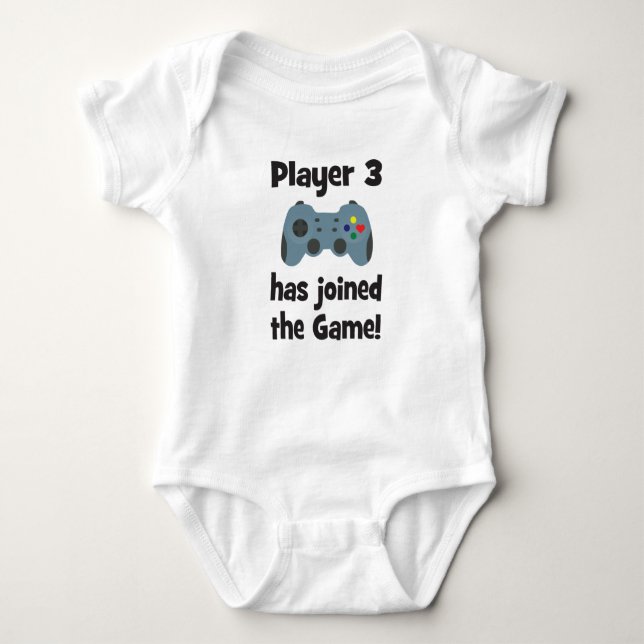 Player 3 has joined the Game Fun  Baby Bodysuit (Front)