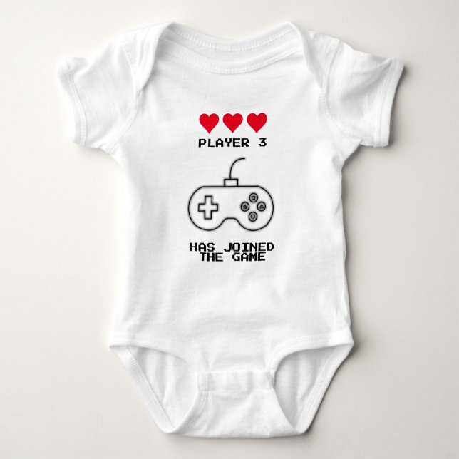 Player 3 Has Joined The Game Matching Outfit Baby Bodysuit (Front)