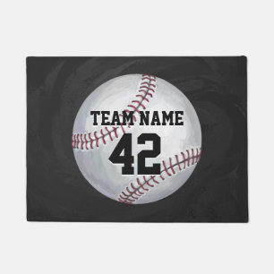 Player and Number Baseball Doormat