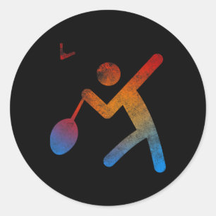 Player Badminton Champion T Shirt Play Gift Racket Classic Round Sticker
