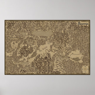 Player Handout map of Barovia (Curse of Strahd) Poster