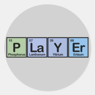 Player made of Elements Classic Round Sticker