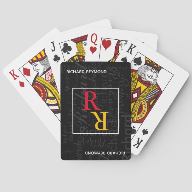 player monogram on black playing cards (Back)