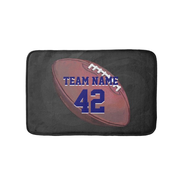 Player Name and Number Football Bath Mat (Front)