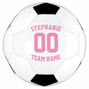 Player name number and team name soccer ball