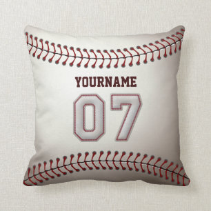 Player Number 07 - Cool Baseball Stitches Cushion