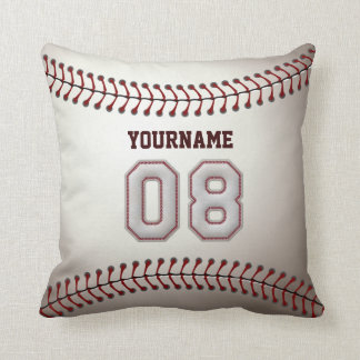Player Number 08 - Cool Baseball Stitches Cushion