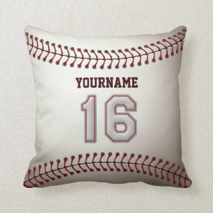Player Number 16 - Cool Baseball Stitches Cushion