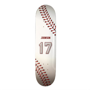 Player Number 17 - Cool Baseball Stitches Skateboard