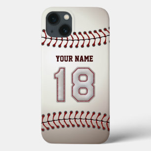 Player Number 18 - Cool Baseball Stitches Look iPhone 13 Case