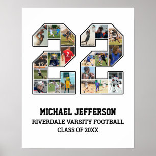 Player Number 22 Senior Sports Team Photo Collage Poster