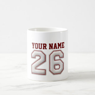 Player Number 26 - Cool Baseball Stitches Coffee Mug