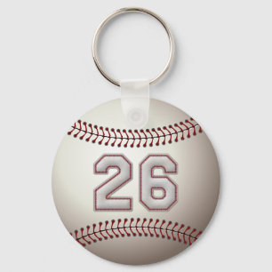 Player Number 26 - Cool Baseball Stitches Key Ring