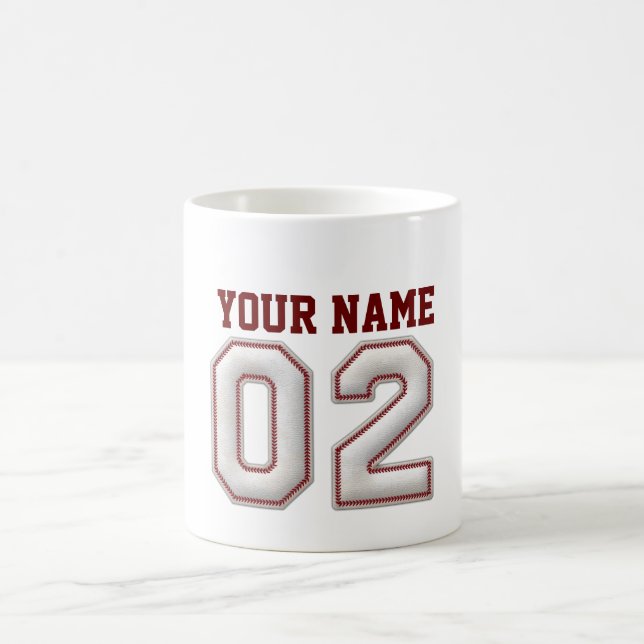 Player Number 2 - Cool Baseball Stitches Coffee Mug (Center)