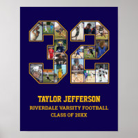 Player Number 32 Senior Sports Team Photo Collage