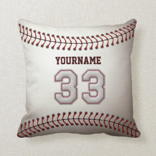Player Number 33 - Cool Baseball Stitches Cushion