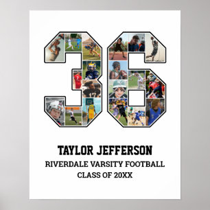 Player Number 36 Senior Sports Team Photo Collage Poster