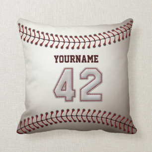 Player Number 42 - Cool Baseball Stitches Cushion
