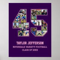 Player Number 45 Senior Sports Team Photo Collage